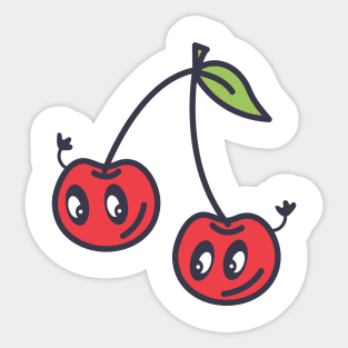 Kawaii Cherry Smiles Sticker